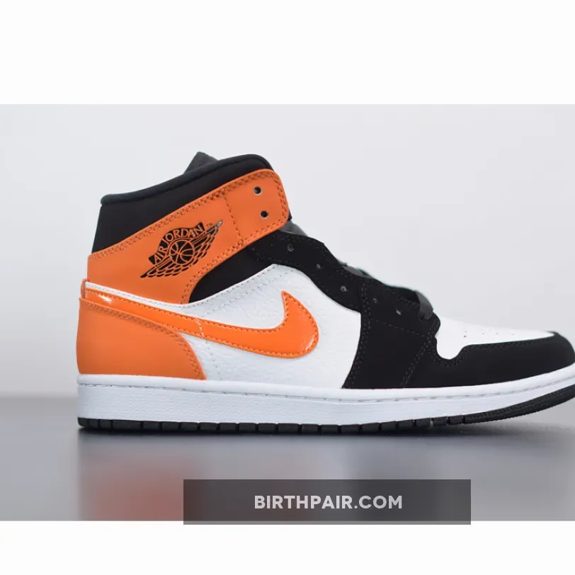 Air Jordan 1 Mid Shattered Backboard Black/Starfish-White AJ1 / air jordan 1 mid black/starfish/white/starfish
