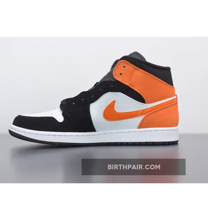 Air Jordan 1 Mid Shattered Backboard Black/Starfish-White AJ1 / air jordan 1 mid black/starfish/white/starfish