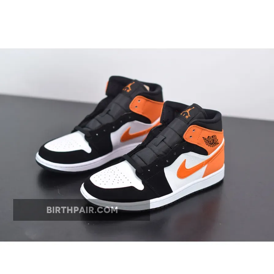 Air Jordan 1 Mid Shattered Backboard Black/Starfish-White AJ1 / air jordan 1 mid black/starfish/white/starfish