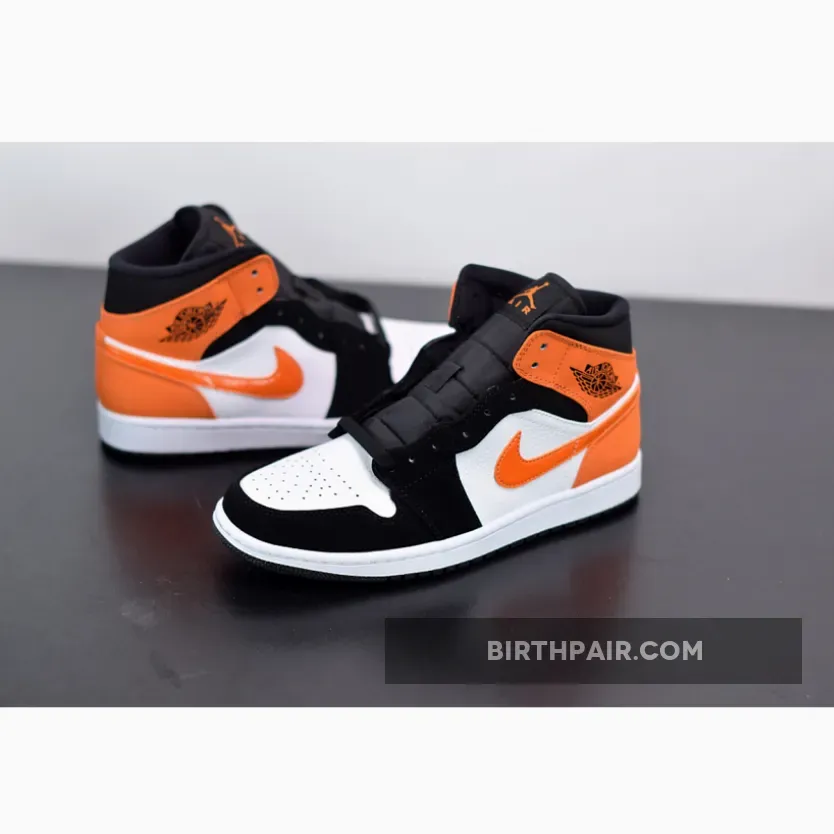 Air Jordan 1 Mid Shattered Backboard Black/Starfish-White AJ1 / air jordan 1 mid black/starfish/white/starfish