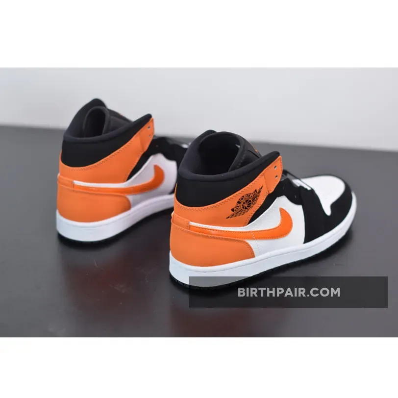 Air Jordan 1 Mid Shattered Backboard Black/Starfish-White AJ1 / air jordan 1 mid black/starfish/white/starfish