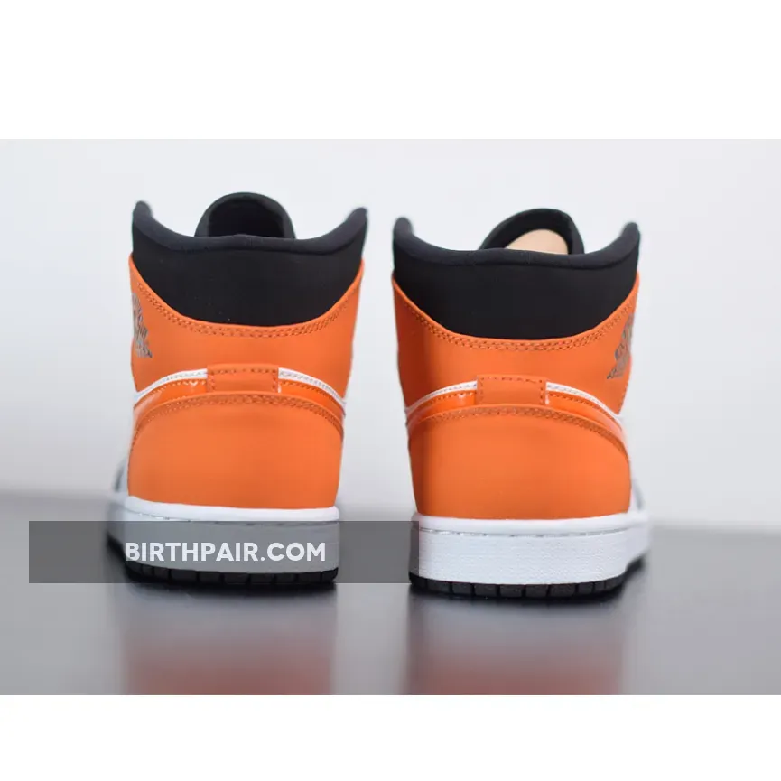 Air Jordan 1 Mid Shattered Backboard Black/Starfish-White AJ1 / air jordan 1 mid black/starfish/white/starfish
