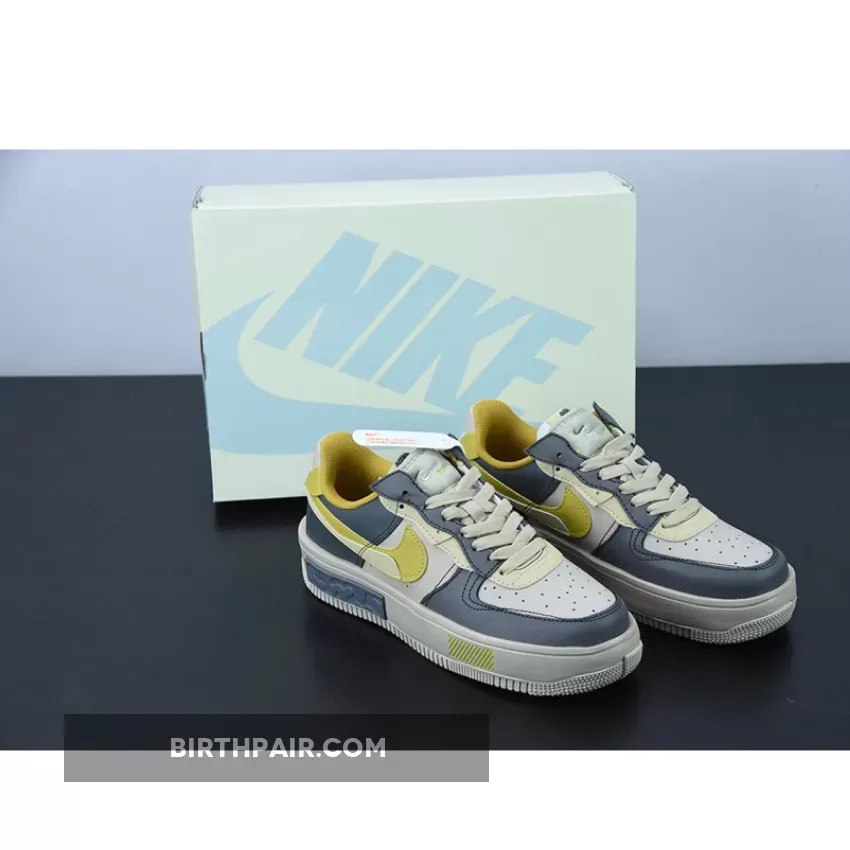 Nike Air Force 1 Fontanka Brown/Dark Grey/Yellow / brown and yellow nikes