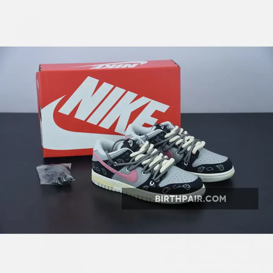 Nike Sb With Flowers Nike SB Dunk Low Prm 'Cashew Nut Flower' Black Grey