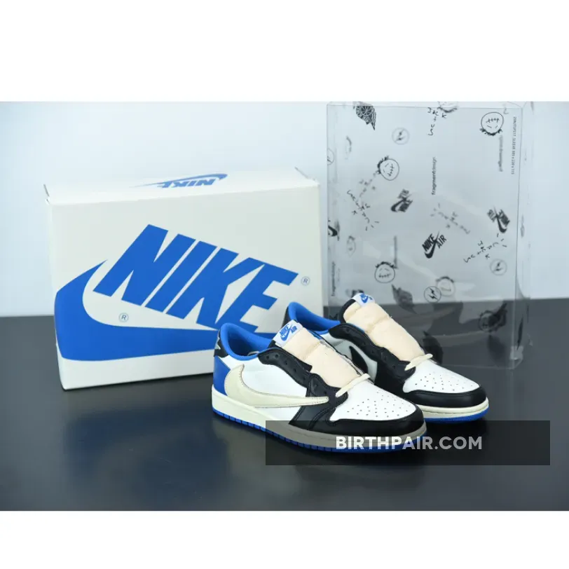 Jordan Fragment 1 / Fragment Design X Travis Scott X Air Jordan 1 Retro Low AJ1 Blue/white/black