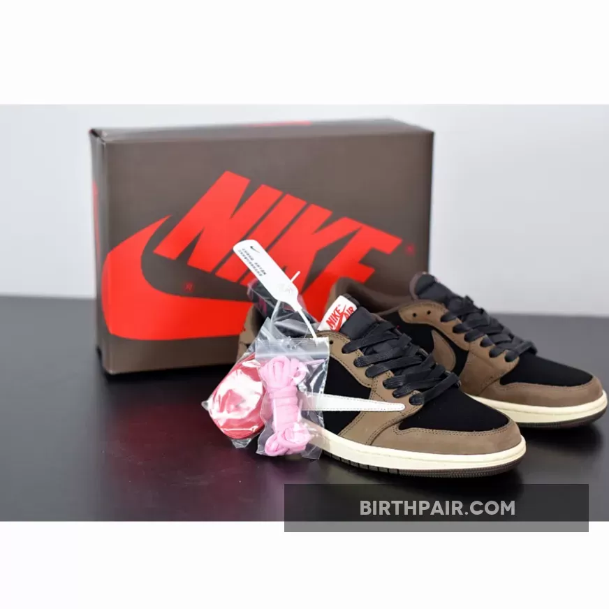 Air Jordan 1 Retro Low OG 'SP Travis Scott' Unisex CQ4277-001 Black/Sail-Dark Mocha/Universi AJ1 - nike mocha travis scott