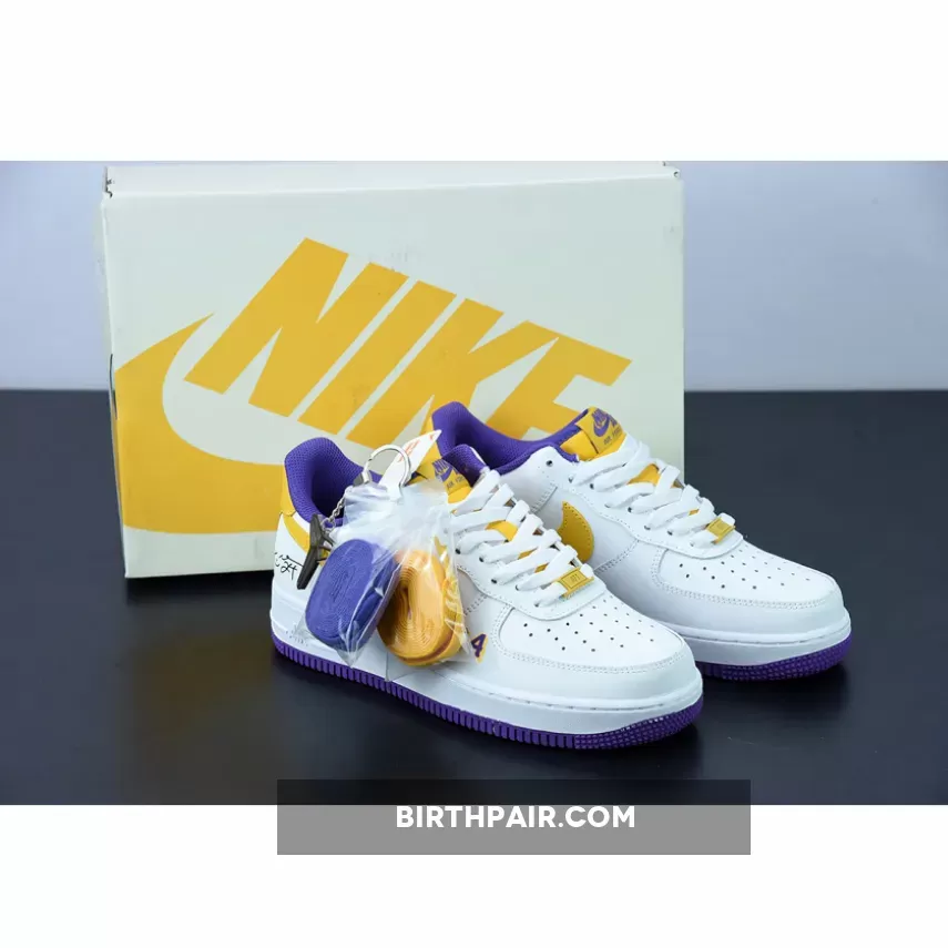 Nike Air Force 1 Low 'Lakers' White Purple Yellow - nike white purple yellow