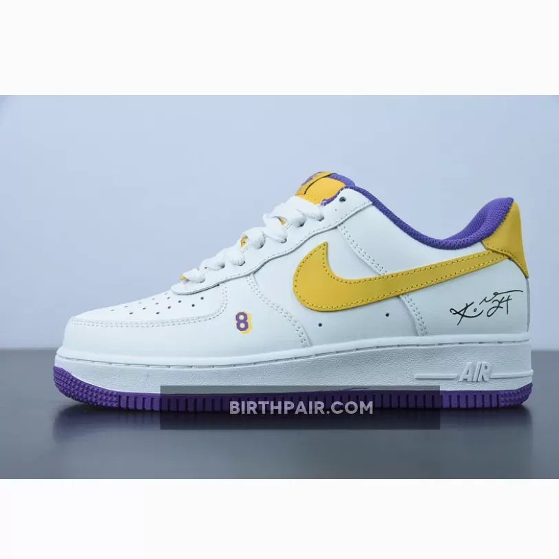 Air Force 1 White And Yellow #Nike Air Force 1 Low 'Lakers' White Purple Yellow