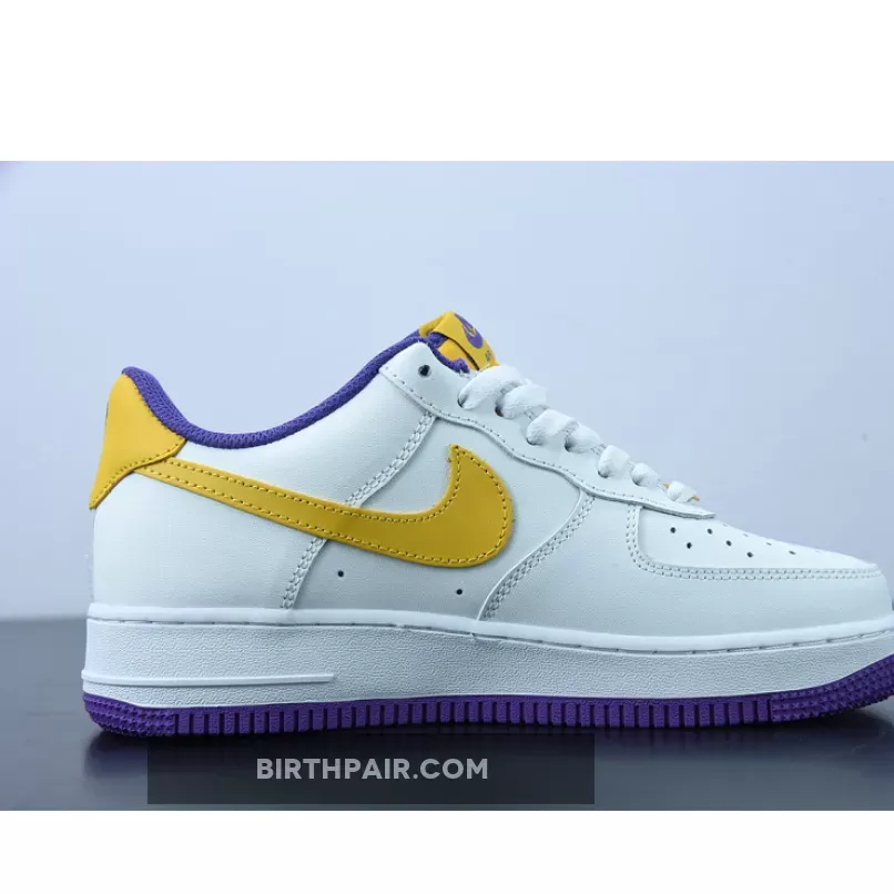 Air Force 1 White And Yellow #Nike Air Force 1 Low 'Lakers' White Purple Yellow