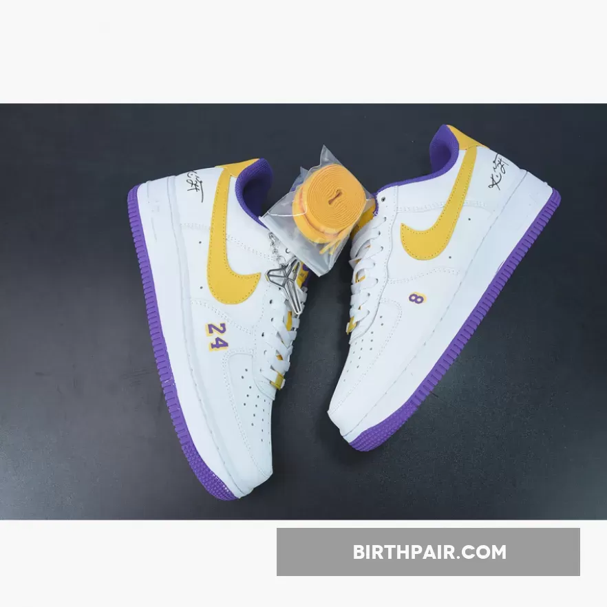 Air Force 1 White And Yellow #Nike Air Force 1 Low 'Lakers' White Purple Yellow