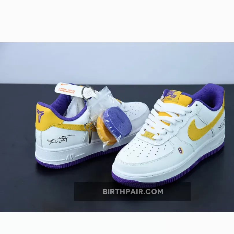 Air Force 1 White And Yellow #Nike Air Force 1 Low 'Lakers' White Purple Yellow