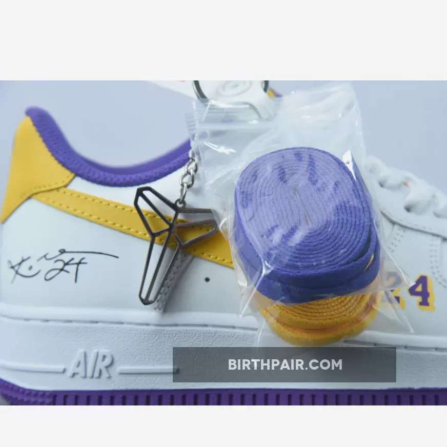 Air Force 1 White And Yellow #Nike Air Force 1 Low 'Lakers' White Purple Yellow