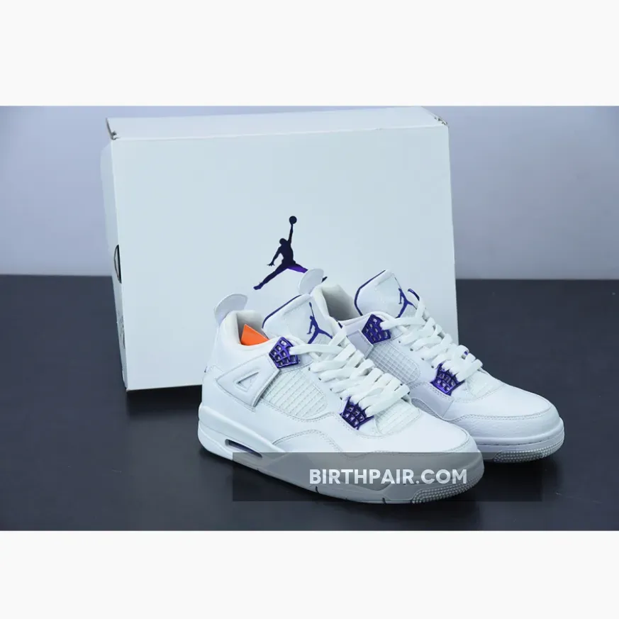 Air Jordan 4 Retro 'Metallic Purple' White/Court Purple White And Purple 4