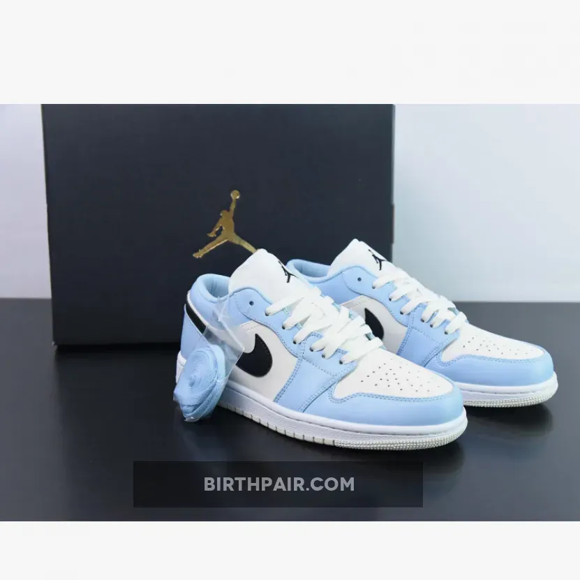 Air Jordan 1 Low Ice Blue Black Sail / Womens Air Jordan Low Ice Blue