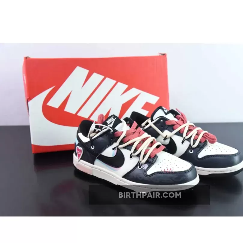 Custom Nike Dunk Low 'Love' Black White Outlet