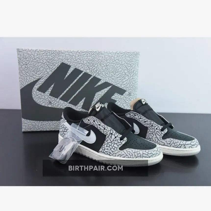 Hot Air Jordan 1 Low OG 'Black Cement' CZ0790-001 #jordan 1 low cement grey