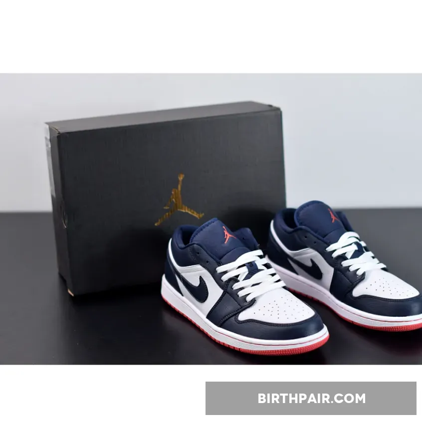 Jordan 1 Retro Low Obsidian Air Jordan 1 Low Obsidian/Ember Glow-White 553558-481