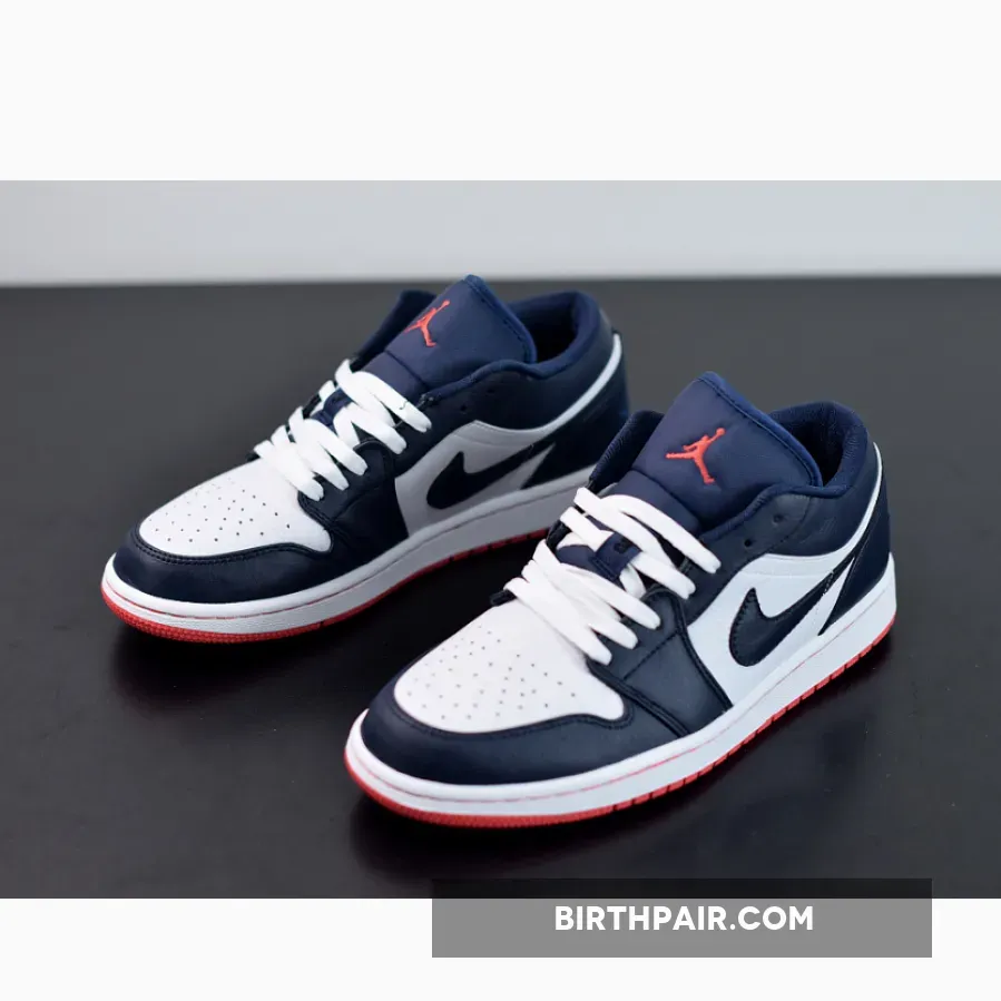 Air Jordan 1 Retro Low 'Obsidian Ember' AJ1 Glow-White, Obsidian Jordan 1 Low