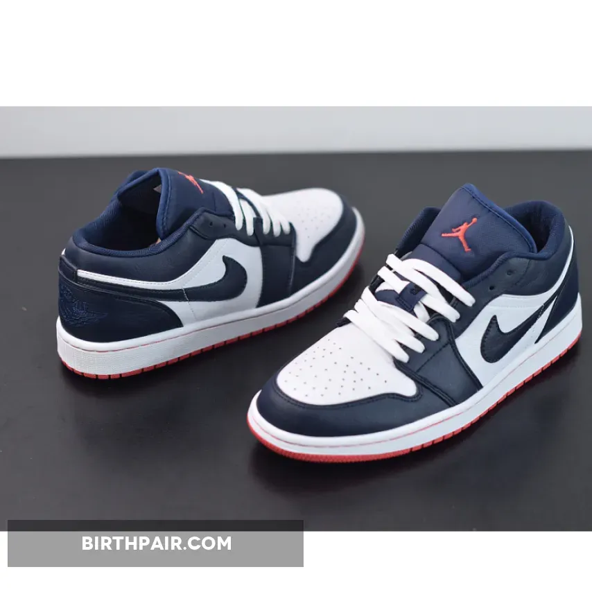 Air Jordan 1 Retro Low 'Obsidian Ember' AJ1 Glow-White, Obsidian Jordan 1 Low