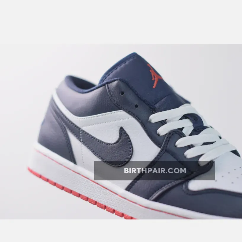 Air Jordan 1 Retro Low 'Obsidian Ember' AJ1 Glow-White, Obsidian Jordan 1 Low