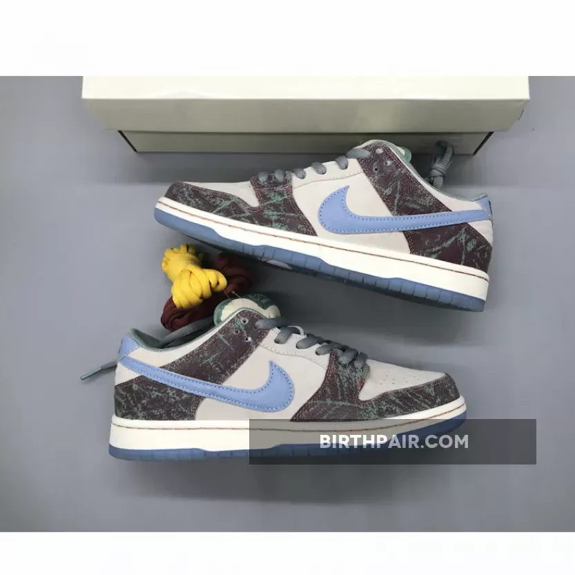 Brown And Blue Dunk Low / Crenshaw Skate Club x Nike SB Dunk Low Cream/Brown