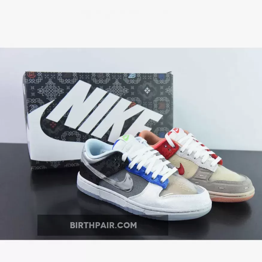 CLOT x Nike Dunk Low What The Multicolor Nike Dunks