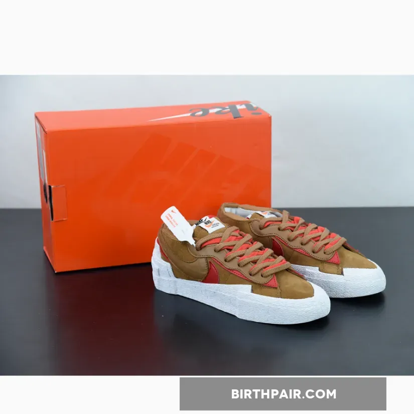 sacai x Nike Blazer Low Light British Tan/White-​University Red British Tan Blazer