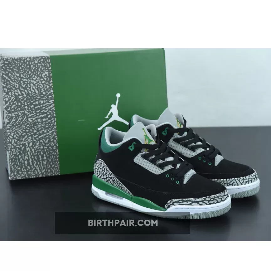Pine Green Sneakers / Air Jordan 3 Black/Pine Green/Cement Grey-White