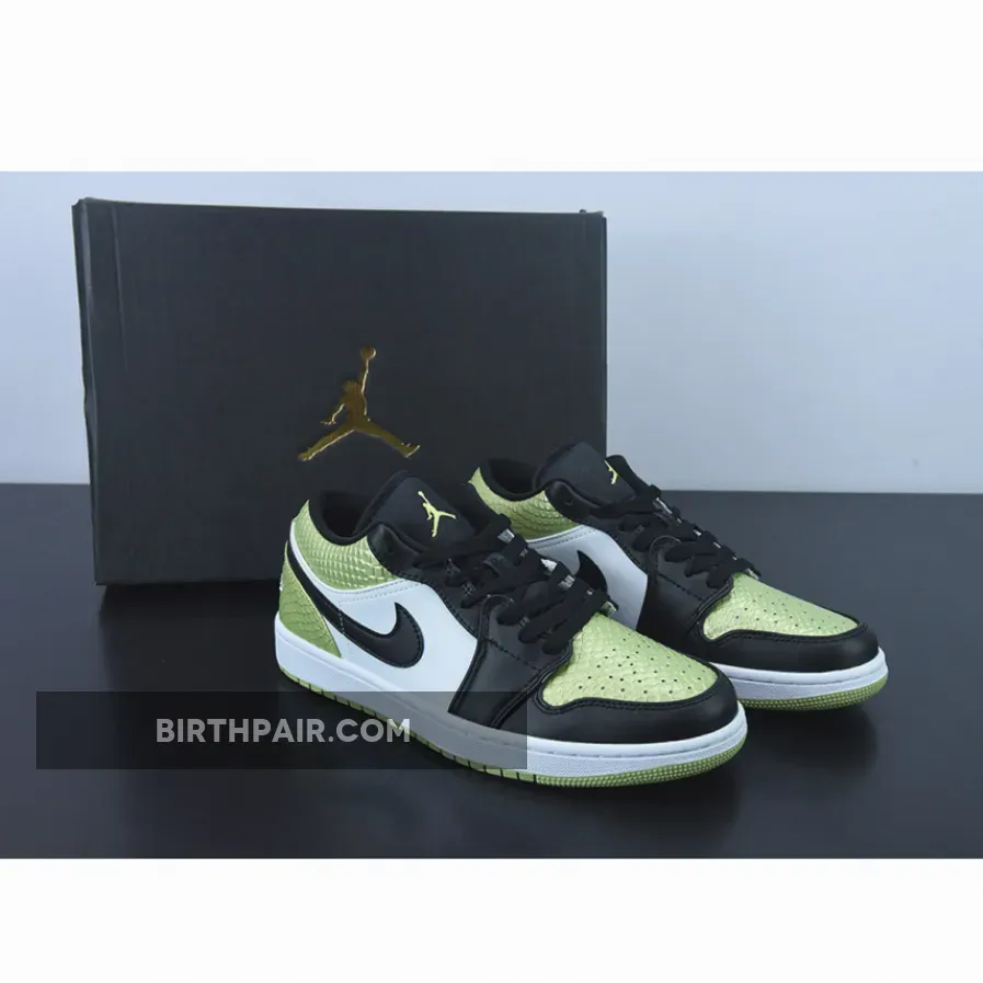 Jordan 1 Low Snakeskin Air Jordan 1 Low 'Vivid Green Snakeskin' Vivid Green/Black/White