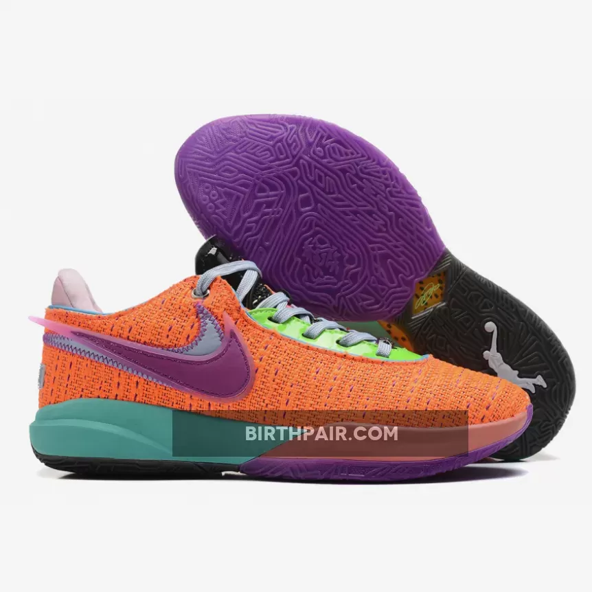 Nike LeBron 20 'Chosen 1' Total Orange-Vivid Purple-Green / Lebron Chosen 1 Shoes