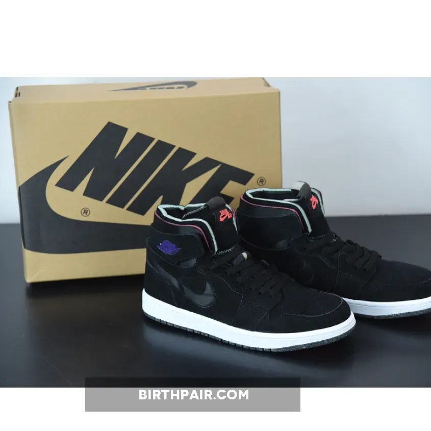 Jordan 1 Retro High Zoom Court Purple Air Jordan 1 High Zoom Comfort Black/Court Purple-Hot Punch-Green Glow