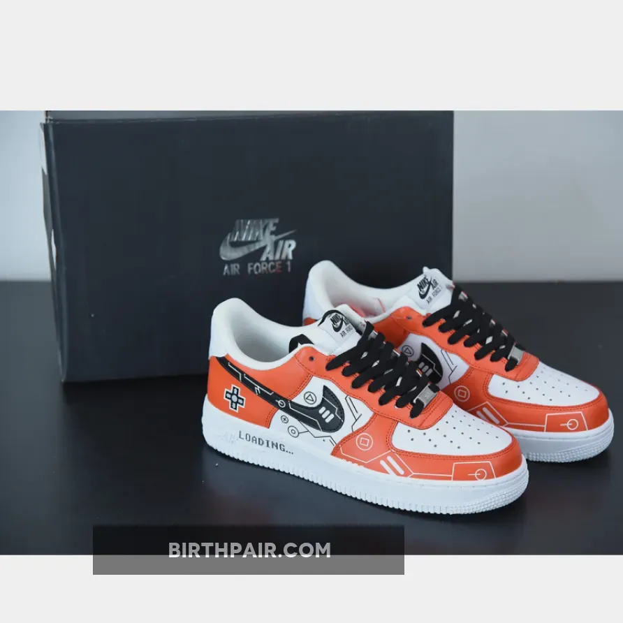 Nike Air Force 1 Low Orange White Black By You / orange black and white air force 1
