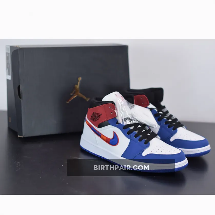 Air Jordan 1 Mid Multicolored Embroidered Swooshes Jordan 1 Multi Color Swoosh