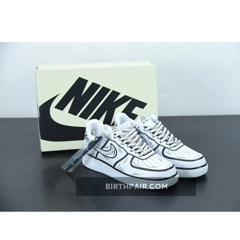 Nike Air Force 1 '07 Low 'Hand Drawn' White Black #air force 107
