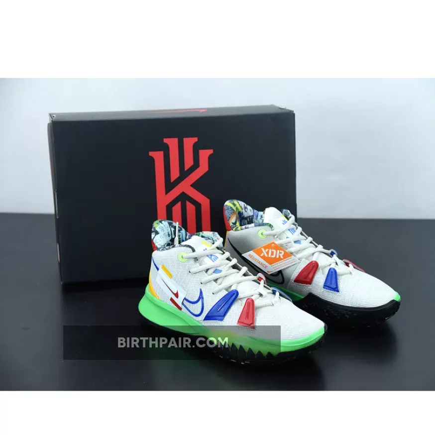 Nike Kyrie 7 'Visions' Light Bone/White-Green-Game Royal DC9122-001 Goat Kyrie