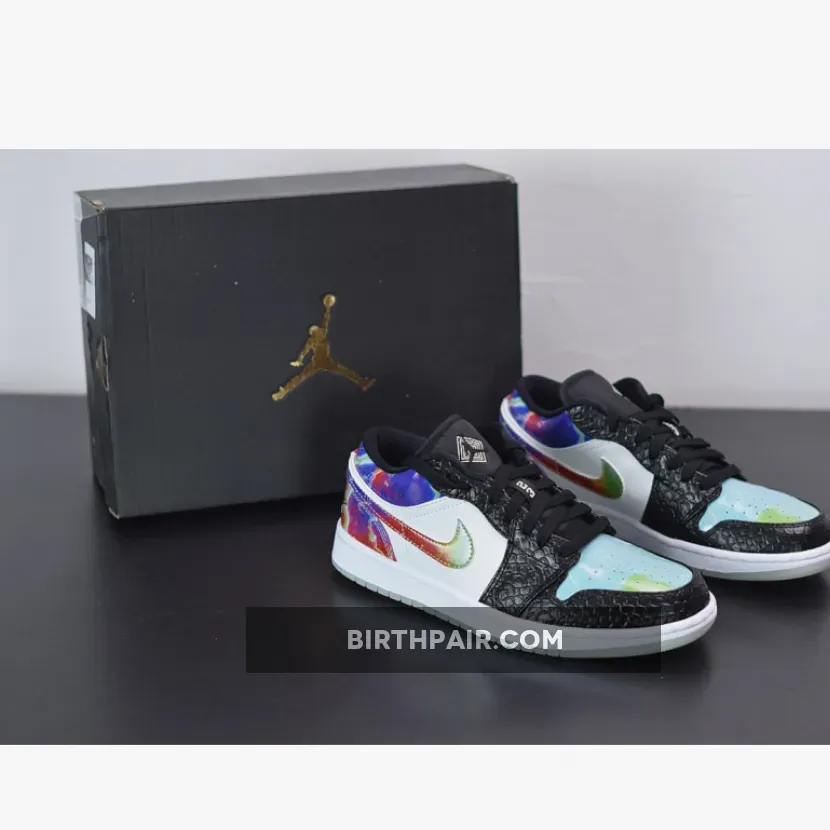 Air Jordan 1 Low Galaxy Prints and Black Snakeskin / Jordan 1 Galaxy