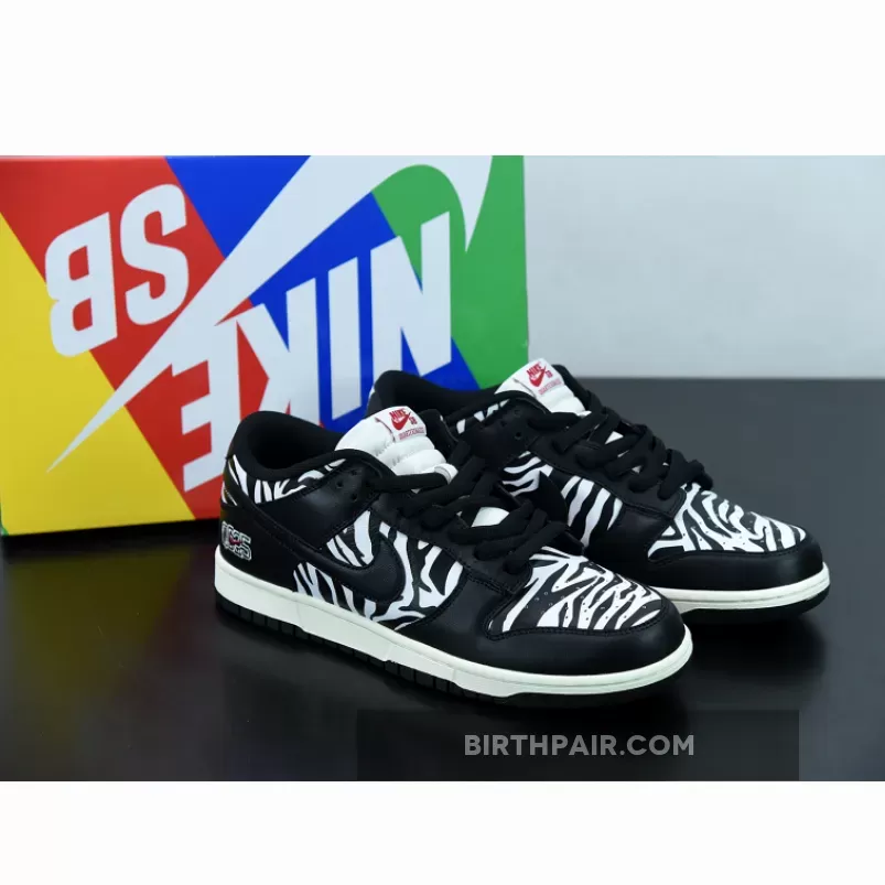 Debi Cakes - Quartersnacks x Nike SB Dunk Low 'Zebra' Black/White DM3510-001