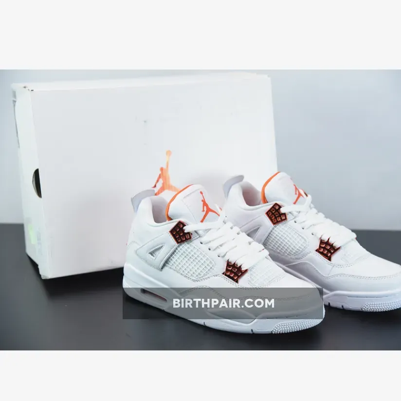 Jordan White And Orange Air Jordan 4 Orange Metallic White/Team Orange-Metallic Silver AJ4