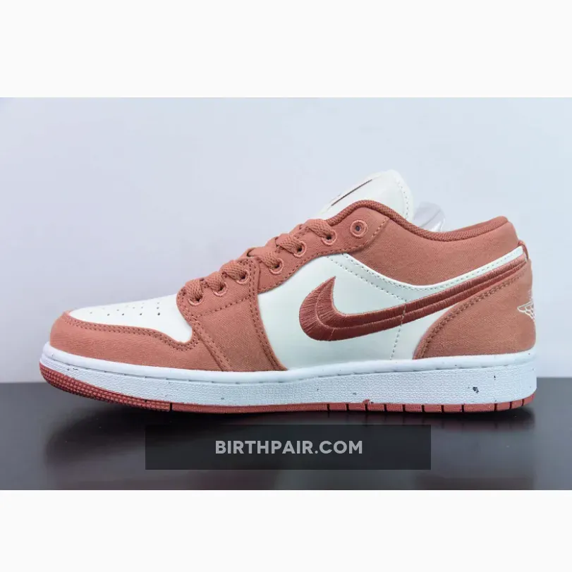 Orange Canvas Shoes, Air Jordan 1 Low SE Canvas Peach