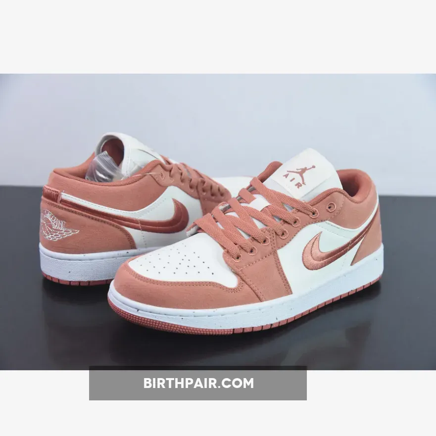 Orange Canvas Shoes, Air Jordan 1 Low SE Canvas Peach