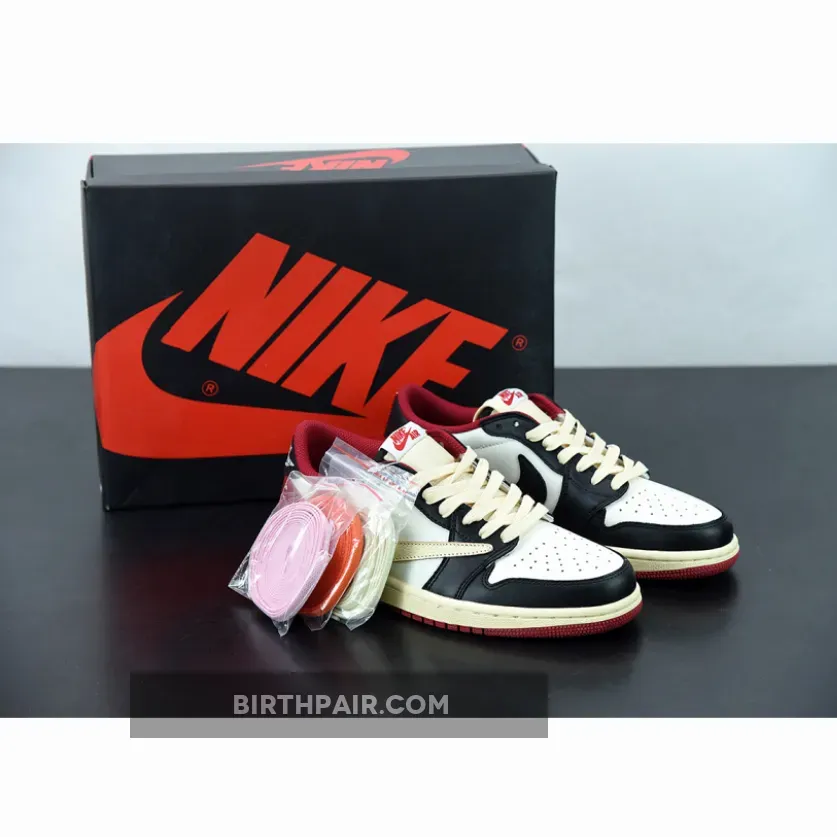 Red Travis Scott Jordan 1 Travis Scott x Fragment x Air Jordan 1 Low OG White Red Black