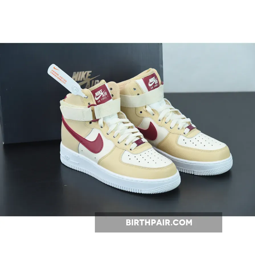 Nike Air Force 1 High White Onyx/Noble Red-Pale Ivory #air force 1 mars