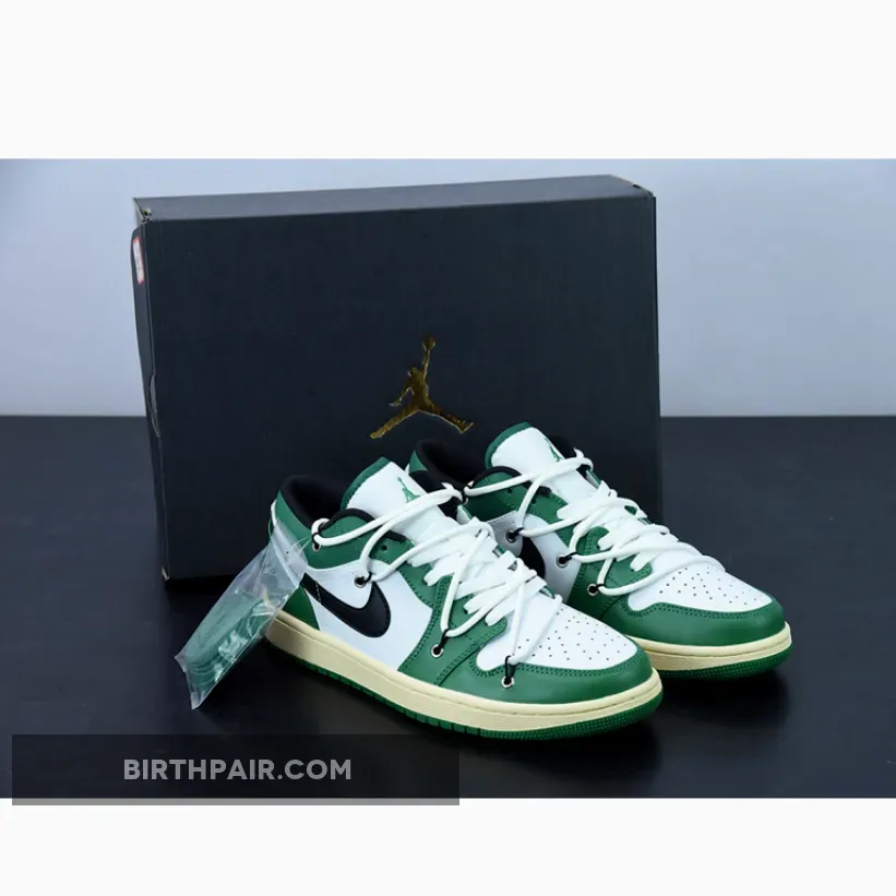 Green White Black Jordan 1 / Air Jordan 1 Low Pine Green White