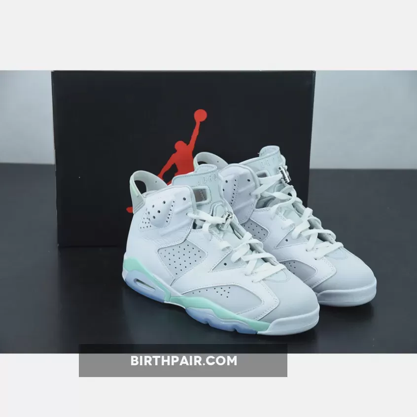 Air Jordan 6 White/Pure Platinum-Mint Foam Womens Jordan 6 Retro
