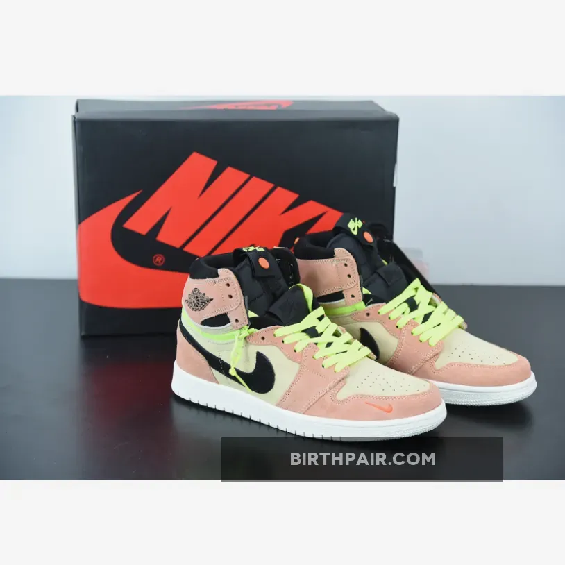 Air Jordan 1 High Switch 'Pink Volt' AJ1 / Jordan 1s Peach