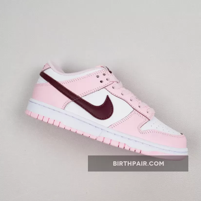 Pink Valentine Nike Dunks / Nike Dunk Low GS Pink Red White WMNS