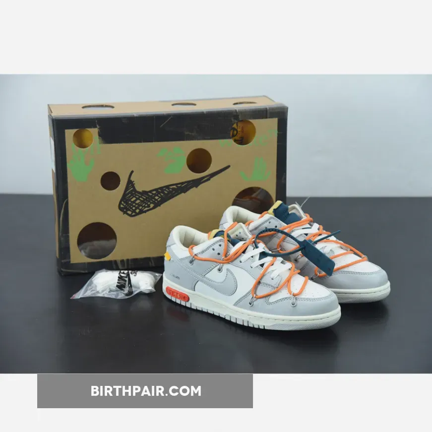 Off-White™ x Nike Dunk Low "44 of 50" Grey White Navy DM1602-104