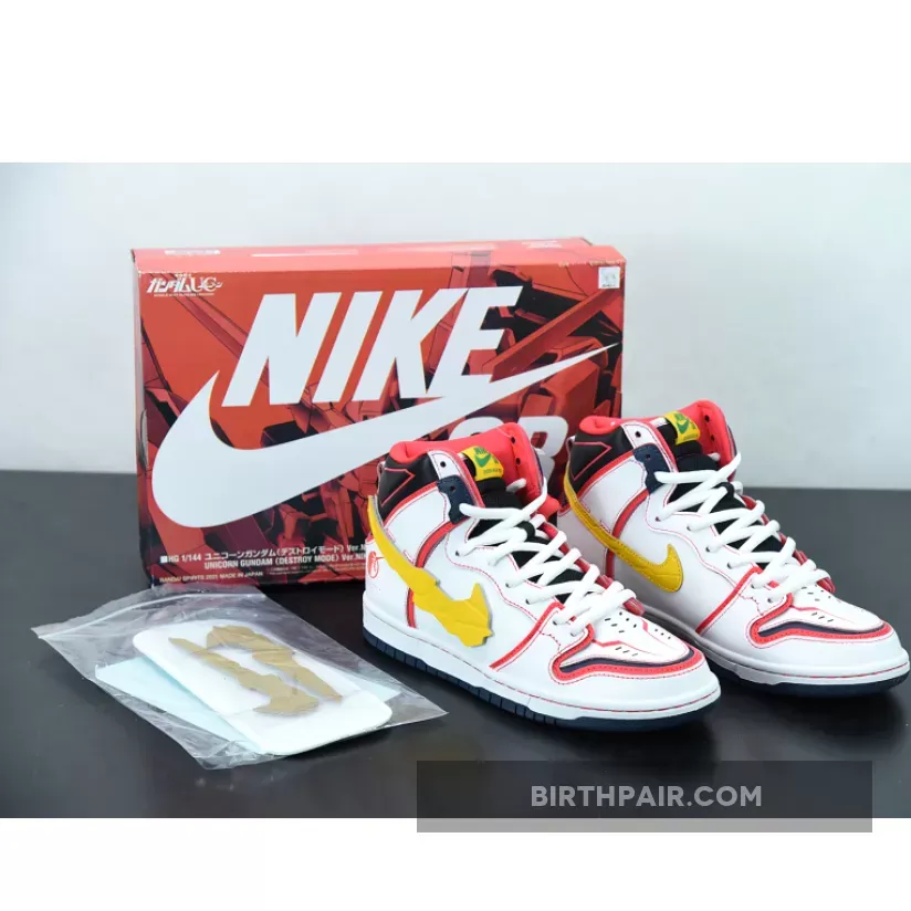 Gundam Nike Sb Gundam x Nike SB Dunk High Project Unicorn RX-0 White/Amarillo