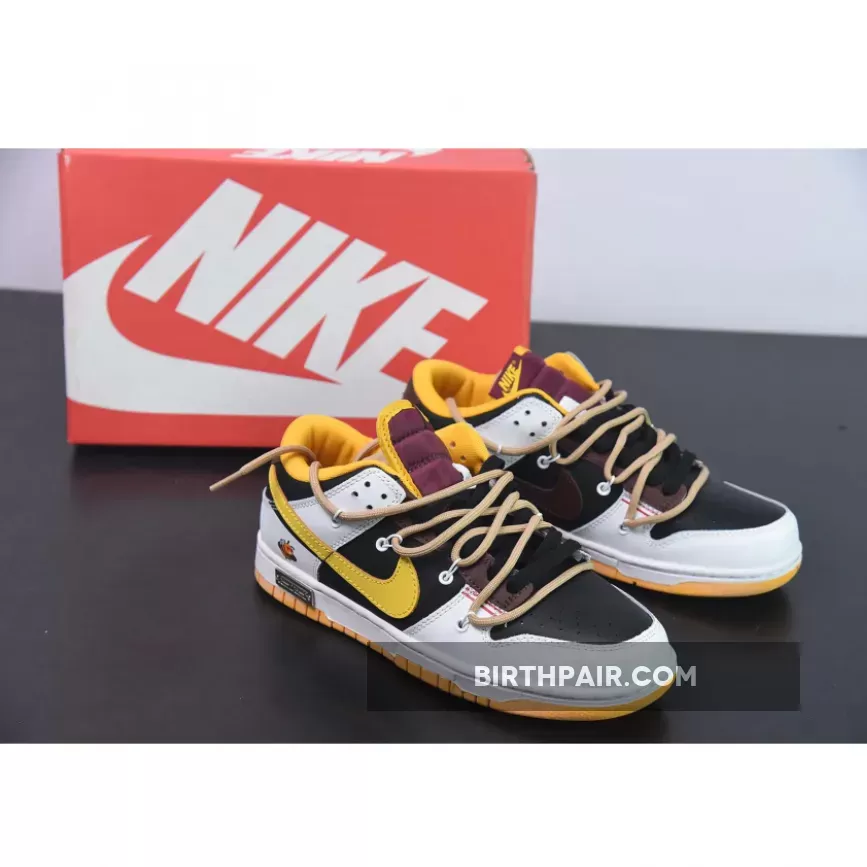Custom Nike SB Dunk Low ‘Bee’ White Balack Yellow