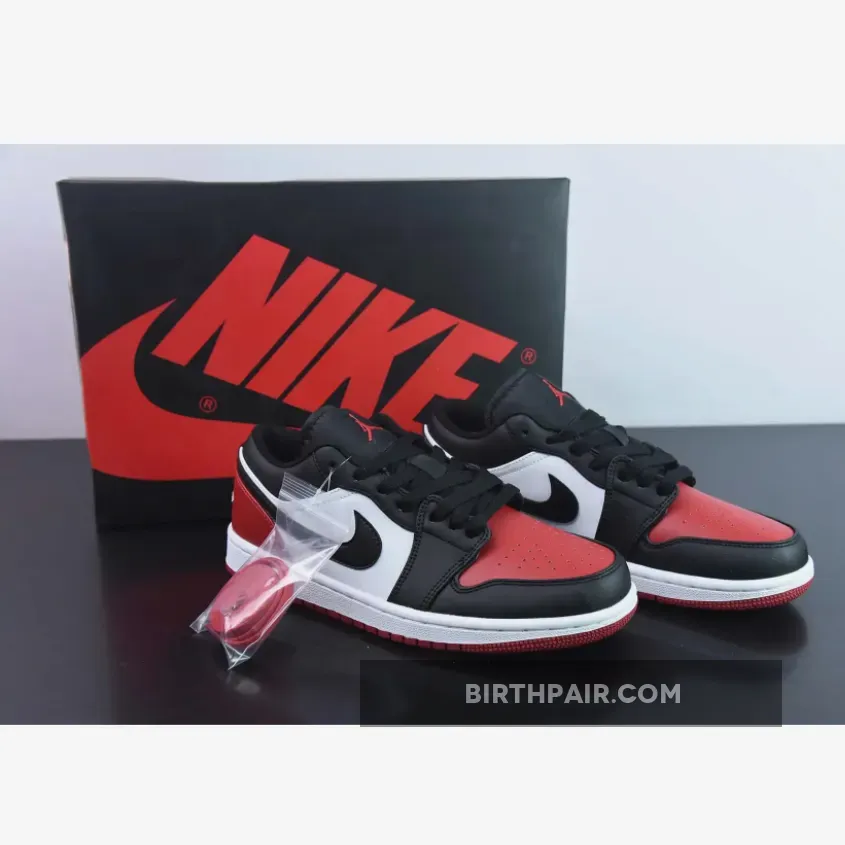 Jordan Bred 1 Lows - Air Jordan 1 Low 'Bred Toe' White/Black-Red 553558-161